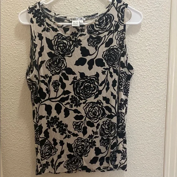 WinterSilks Floral Women's Top L - Picture 1 of 4